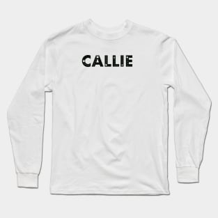 Callie cat name made of hand drawn paw prints Long Sleeve T-Shirt